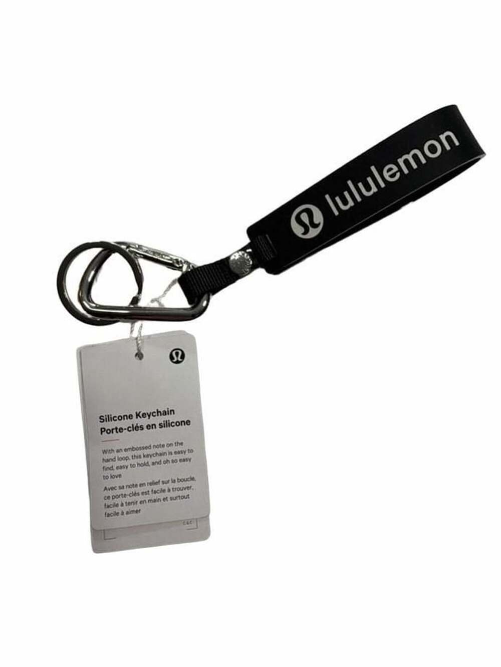 Lululemon Silicone Keychain Black Vapor Silver O/S NWT